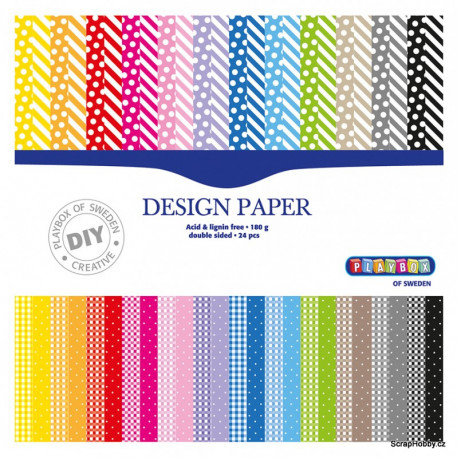 Sada papírů - Barevné 24 listů - 30x30cm