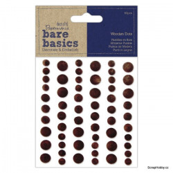 Samolepící dřevěné kamínky - tmavě hnědé - 60 ks