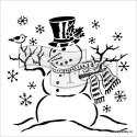 Sněhulák - Šablona - 15,24 x 15,24 cm