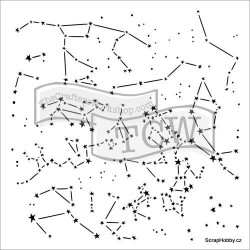 Noční obloha - Šablona - 15,24 x 15,24 cm