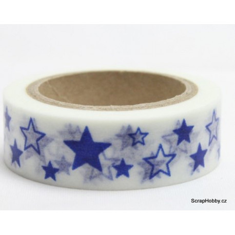 scrap - Washi páska - Hvězdičky modré III.