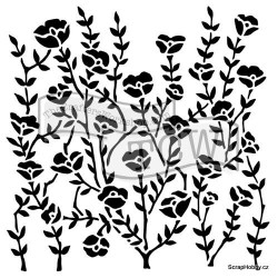 Divoké květy - Šablona - 15,24 x 15,24 cm