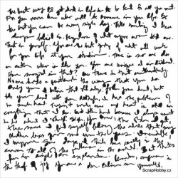 Písmo - rukopis - Šablona - 15,24 x 15,24 cm