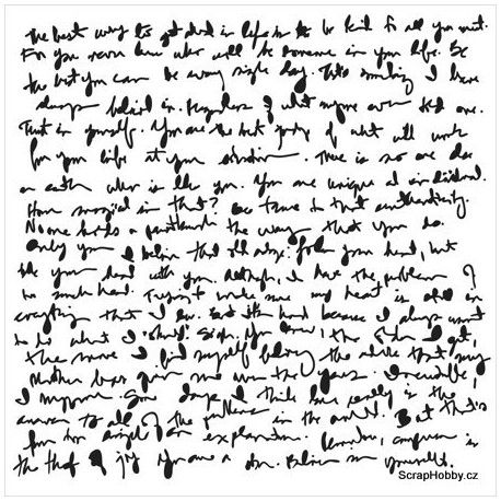 Písmo - rukopis - Šablona - 15,24 x 15,24 cm