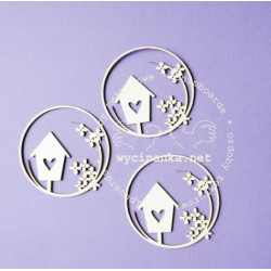 Ptačí kolečka s budkami- 3ks