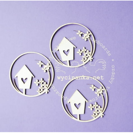 Ptačí kolečka s budkami- 3ks