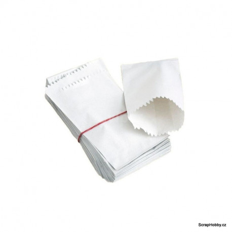 Papírový sáček - bílý - 14 x 9 cm