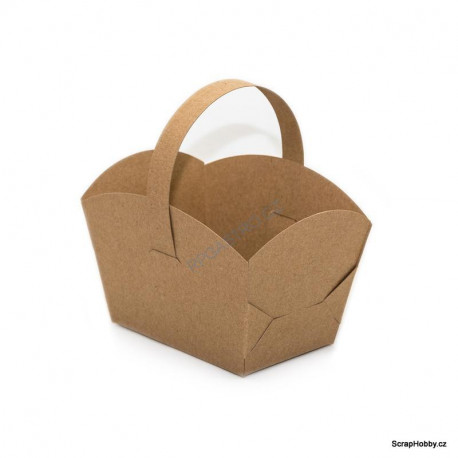 Svatební košíčky s ouškem - kraft - recyklované