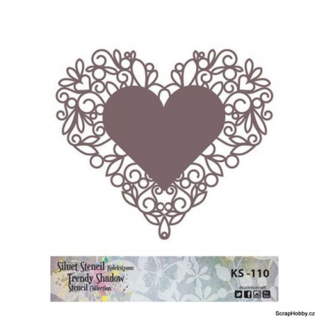 Srdce v srdci - Šablona - 24 x 22,5 cm