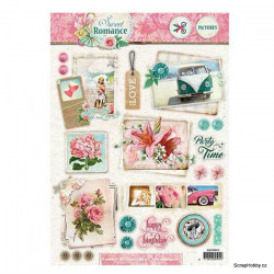 Papírové výseky A4 Sweet romance květiny č.515