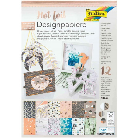 Designové papíry - blok - HOT FOIL 2.