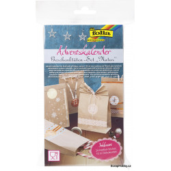 Adventní kalendář - SET- dárkové papírové tašky - NATUR