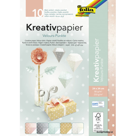 Sada pastelových papírů s puntíky